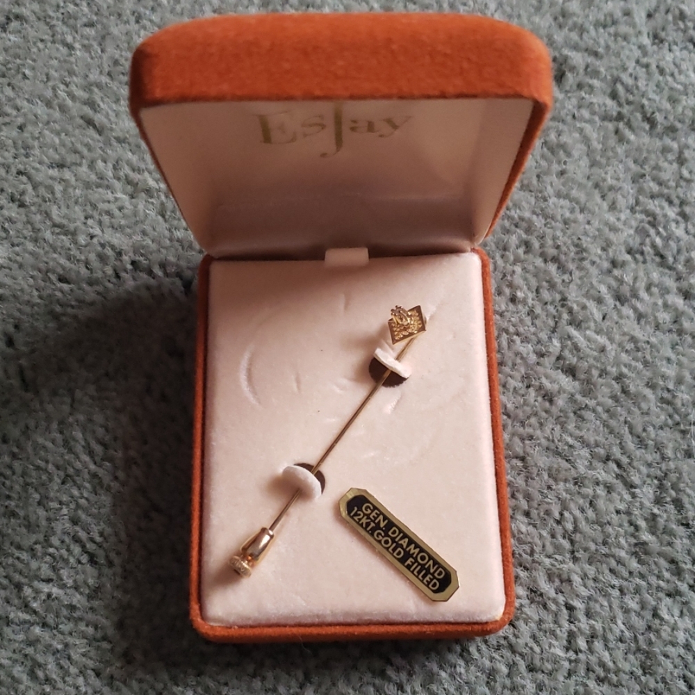 Vintage 12k gold filled tie pin